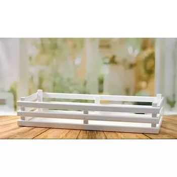 Ящик деревянный для хранения Polini Home Basket, цвет белый, 60х25х12 см