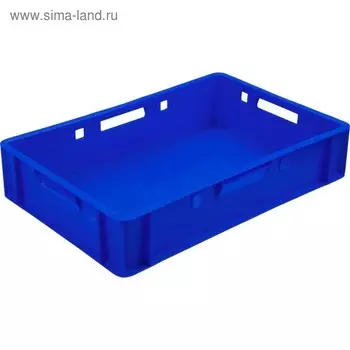 Ящик мясной Е1, сплошной, 600х400х120 синий, калиброванный 1,5 кг