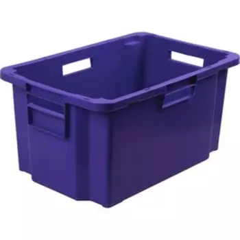 Ящик мясной, конусный, сплошной 600х400х300 синий