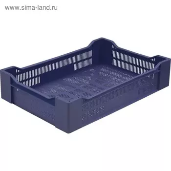 Ящик ягодный, перфорированный 600х400х135 синий