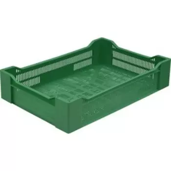 Ящик ягодный, перфорированный 600х400х135 зеленый