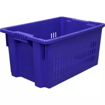 Ящик универсальный, перфорированный, дно сплошное 600х400х300 синий