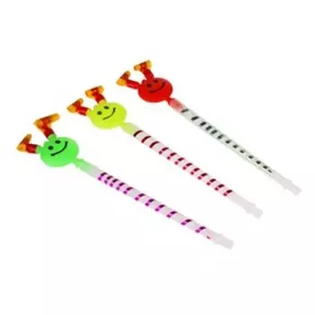 Дудка язычок «Смайл», на палке, МИКС
