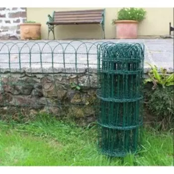 Ограждение декоративное, с ПВХ покрытием, 0,4 × 10 м, металл, зелёное