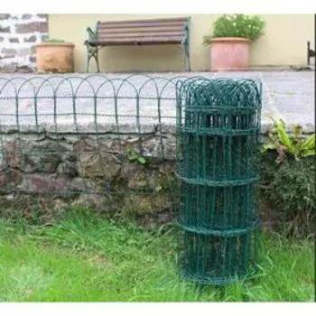 Ограждение декоративное, с ПВХ покрытием, 1,25 × 10 м, металл, зелёное