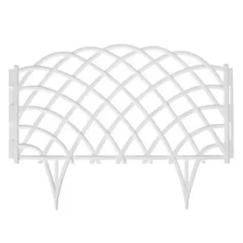 Ограждение декоративное, 34 270 см, 6 секций, пластик, белое, «Диадема»