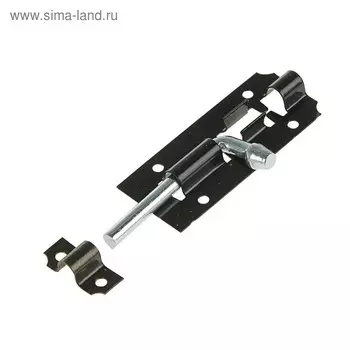 Задвижка дверная ЗД 006, 75 мм, черная