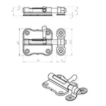 Задвижка накладная ЗТ-2, покрытие цинк, 100 шт.