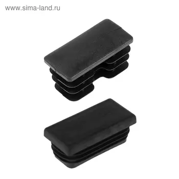 Заглушка для труб прямоугольная.20х40 мм, черная