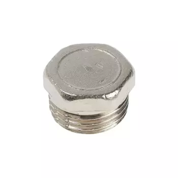 Заглушка RTP, 1/2", наружная резьба, никелированная латунь, еврослот