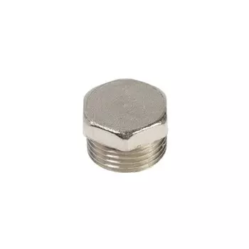 Заглушка RTP, 3/8", наружная резьба, никелированная латунь, еврослот