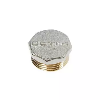 Заглушка СТМ, 2", наружная резьба, никелированная латунь