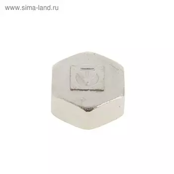 Заглушка Valtec, 1/2", внутренняя резьба, никелированная латунь