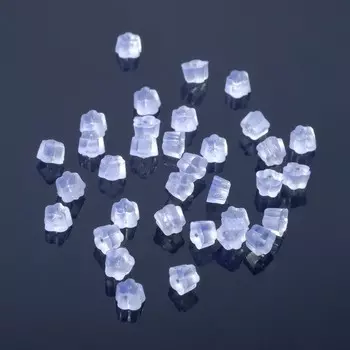 Заглушки для сережек, швенз, пусет силиконовые для швенз и пусет «Цветочки» (набор 10гр), 3*2,5мм, цвет прозрачный