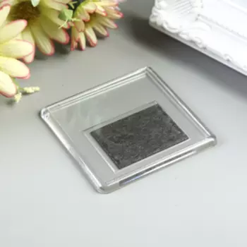 Заготовка акрилового магнита 6,3х6,3 см прозрачный (набор 2 детали + пакет)