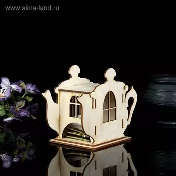 Заготовка для декупажа "Шкатулка для чайных пакетиков с крышкой" 18 х 13 х 9 см