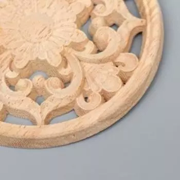 Заготовка для росписи дерево "Круглый элемент - Цветок" В4 10х10 см