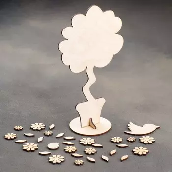 Заготовка для творчества "Цветочное дерево с птицей"