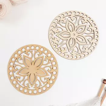 Заготовка для вязания "Круг. Ажурный узор АК 8" 15 см МИКС