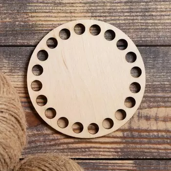 Заготовка для вязания "Круг", донышко фанера 3 мм, 10 см, d=9мм