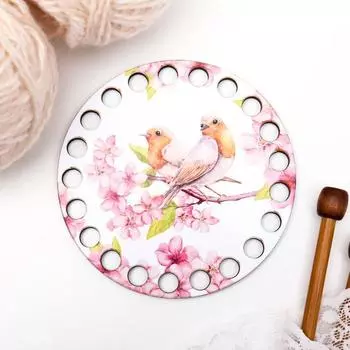 Заготовка для вязания "Круг. Птички" 10 см