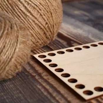 Заготовка для вязания "Квадрат", донышко фанера 3 мм, 10×10 см, d=9мм