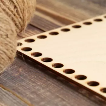 Заготовка для вязания "Квадрат, перфорация", донышко фанера 3 мм, 3030 см, d=9мм