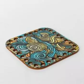 Заготовка для вязания "Квадрат скругленный. Ван Гог", донышко фанера, 10 см