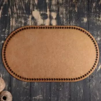 Заготовка для вязания люльки "Овал параллельный", донышко лхдф белый, 6035 см, d=10мм