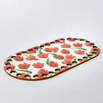 Заготовка для вязания "Овал параллельный. Маки", донышко фанера, 20×10 см