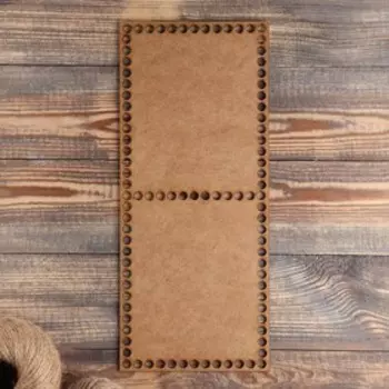 Заготовка для вязания "Прямоугольник, перфорация", донышко лхдф белый, 35×15 см, d=8мм