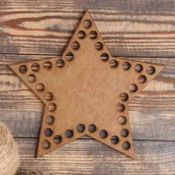 Заготовка для вязания "Звезда", донышко лхдф белый, 18 см, d=9мм