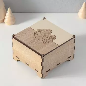 Заготовка новогодняя шкатулка комбинированная "Маленькая змея" 10,5х10х7 см