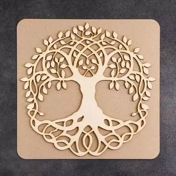 Основа для панно «Дерево в круге», заготовка в рамке, с подложкой