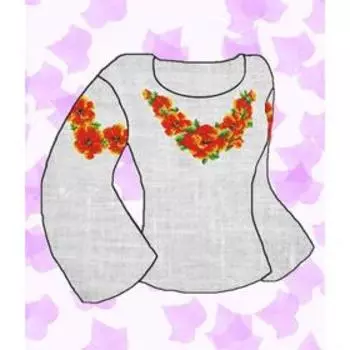 Заготовка под вышивку женской сорочки «Маки»