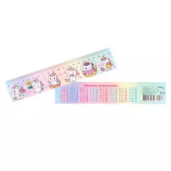 Закладка-линейка "Единороги" градиент, 21,6 х 5 см