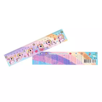 Закладка-линейка "Единороги" полосы, 21,6 х 5 см