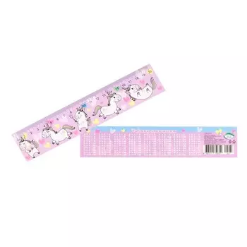 Закладка-линейка "Единороги" сердечки, 21,6 х 5 см