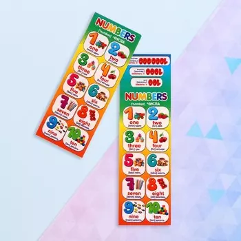 Закладка-памятка "Английские цифры" 6х18,4 см