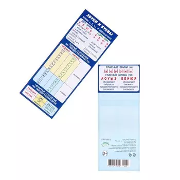 Закладка-памятка "Звуки и буквы" 6х16см