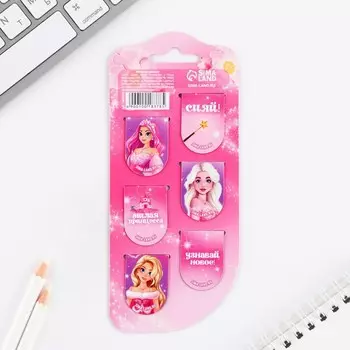 Закладки магнитные, 6 шт «Принцессы, с 8 марта»