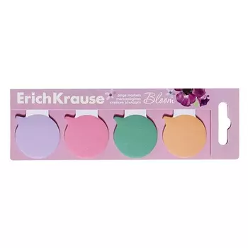 Закладки с клеевым краем бумажные «ErichKrause. Pastel Bloom», 3145 мм, 80 листов, 4 цвета