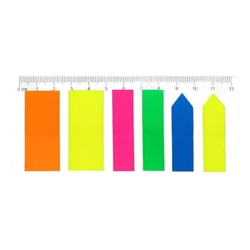 Закладки с клеевым краем пластиковые 12х45 мм, ErichKrause "Neon", 20x45 мм, 150 листов 5 цветов