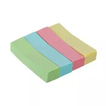 Закладки с клеевым краем (стикеры), бумажные 12 х 50 мм, 4 цвета х 80 листов, Attomex Pastel