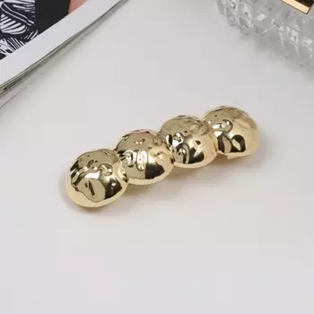 Заколка - автомат для волос «Хелле», круги рельеф, 7 см, золото