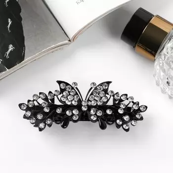 Заколка - автомат для волос «Лайла», бабочка, 8 см