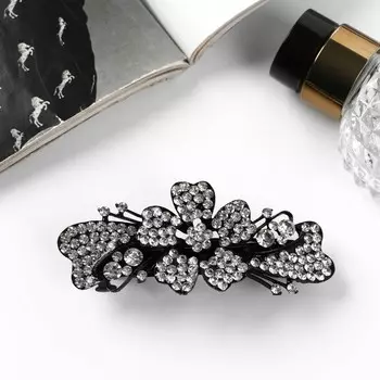 Заколка - автомат для волос «Лайла», цветок, 8 см