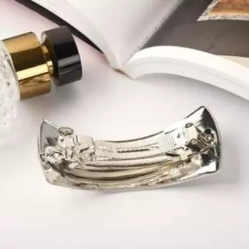 Заколка-автомат для волос "Либерти" геометрия строгость, 8 см, серебро