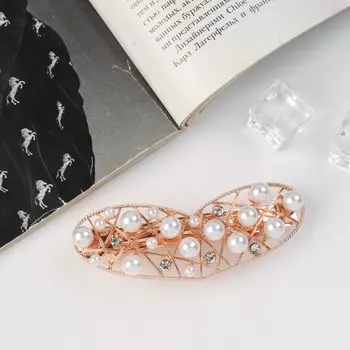 Заколка - автомат для волос «Милица», сердце, 8 см