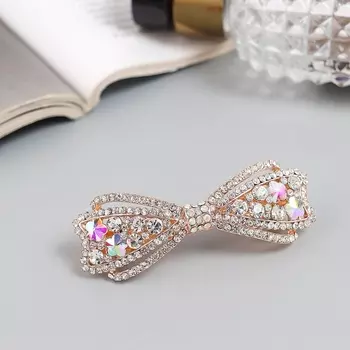 Заколка - автомат для волос «Патриция элит», бант, 6.5 см, золото